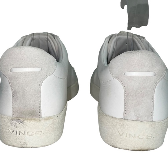 Vince Janna Leather Suede White Sneakers - Picture 8 of 11